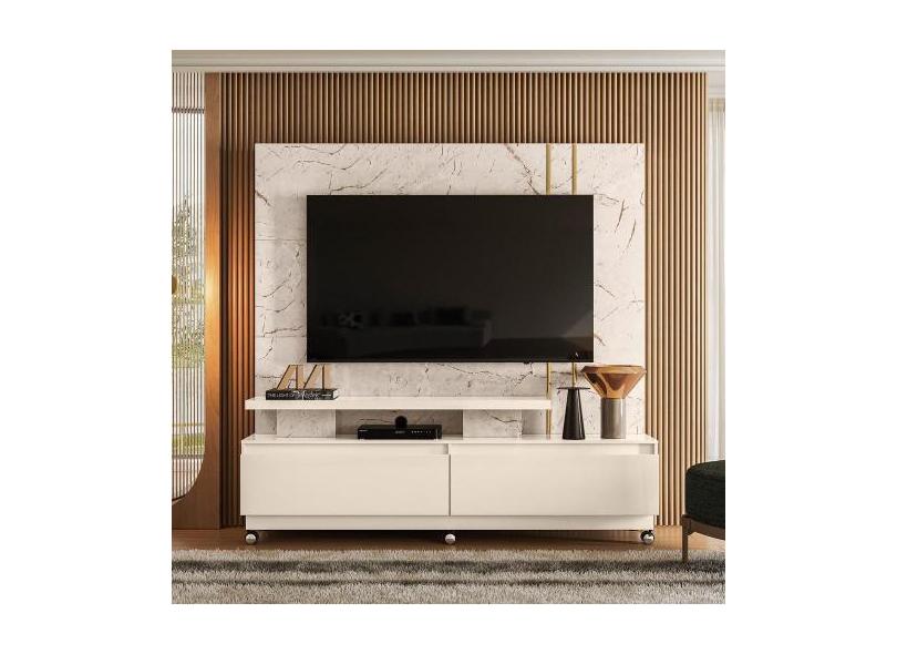 Home Theater New Apolo Para TVs até 75 Polegadas Com Kit Rodizio Calac