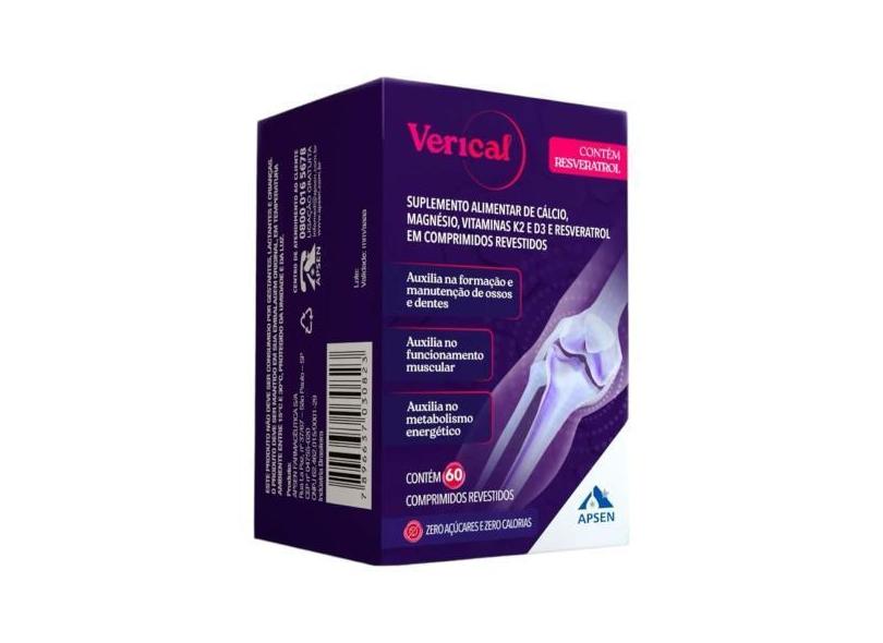 Verical Resveratrol com Cálcio Magnésio e Vitaminas 60 comprimidos rev ...