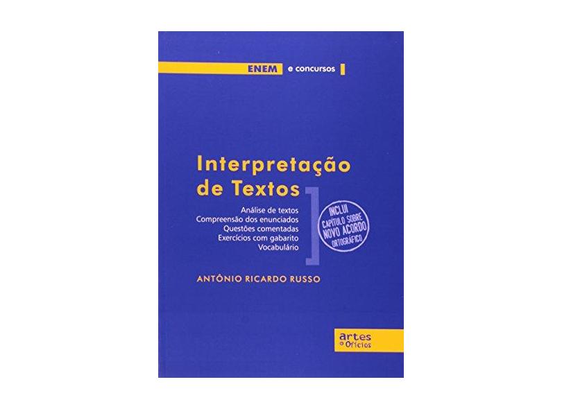 Interpretação de Textos - Enem e Concursos - 3ª Ed. - 2011 - Russo, Ricardo - 9788574211169