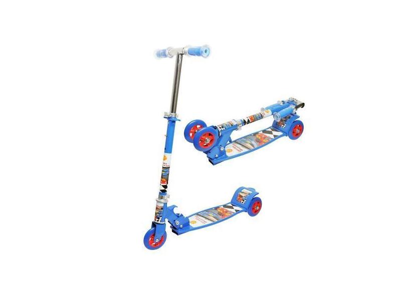 Patinete 3 Rodas Infantil 50 Kg Dobravel Com Freio Azul - Dm Toys