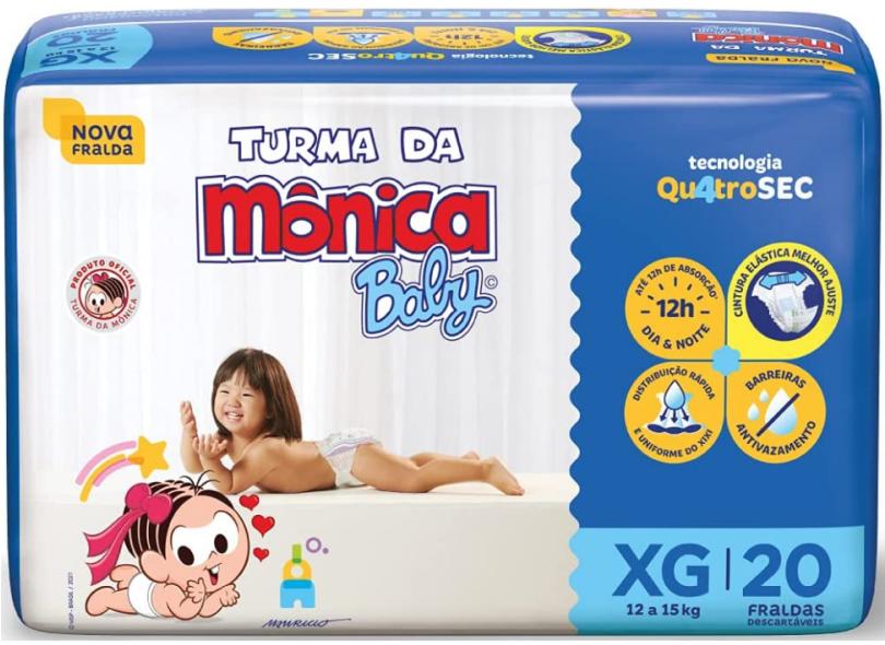 Fralda Turma da Mônica Baby Quatrosec XG 20 Und 12 - 15kg