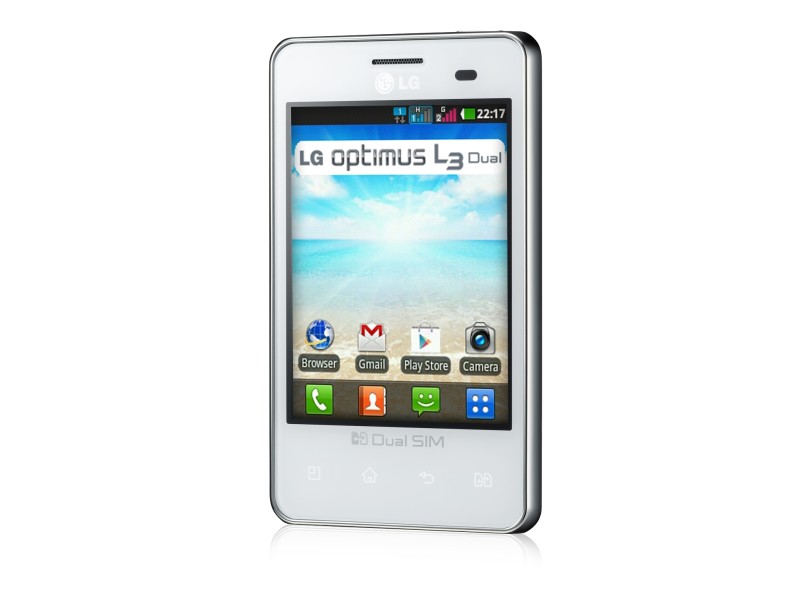 Smartphone LG Optimus L3 Dual E405 Câmera 3,2 MP 2 Chips 2GB Android 2.3 (Gingerbread) 3G Wi-Fi
