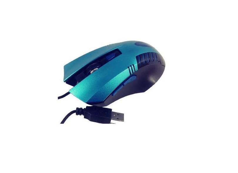 Mouse Com Fio Usb Led Azul Robusto E Grande 6 Botoes 1600Dpi - Sufeng