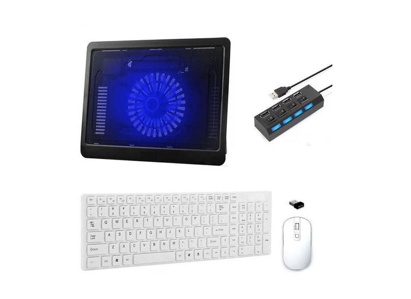 Teclado, Mouse, Suporte Cooler Hub 4 Notebook Samsung Branco - BD Net