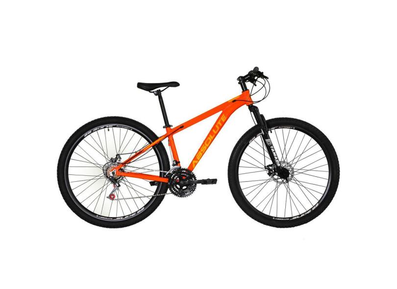 Bicicleta Aro 29 Absolute Nero 4 Alumínio Cabos Internos 24v Freio a Disco Garfo Suspensão - Laranja