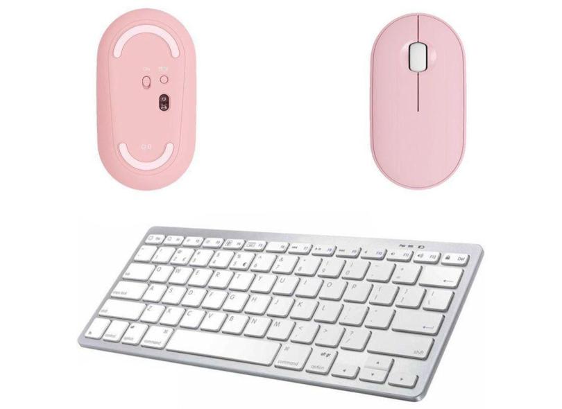 Mouse Rosa / Teclado Bluetooth Para Galaxy Tab S5E T725 10.5