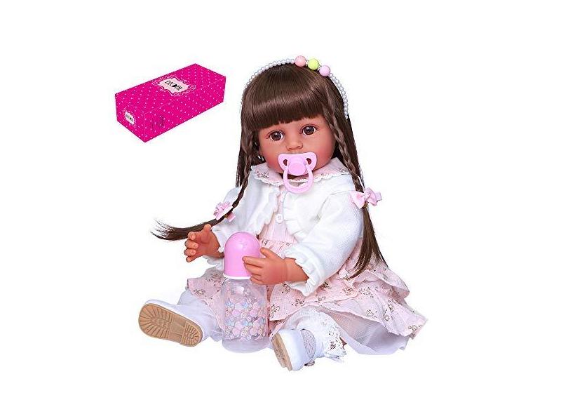 Boneca Bebê Reborn 55cm Corpo Silicone baby princesa em Promoção