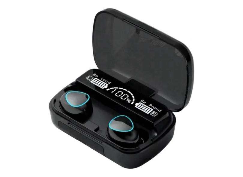 Fone Ouvido M10 Bt Wireless 5.3 Indicador Digital Cor Preto