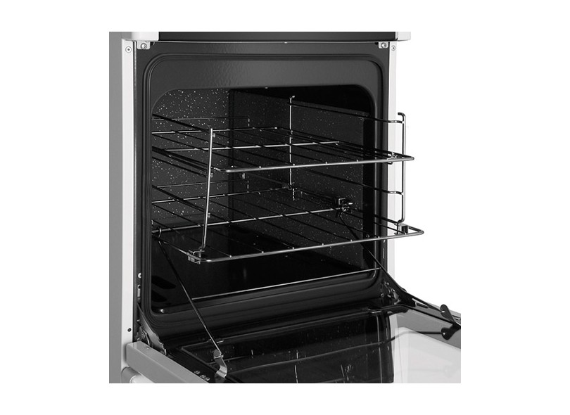 Fogão de Piso Brastemp Ative Timer 4 Bocas Acendimento Automático Acabamento Inox BF750BR