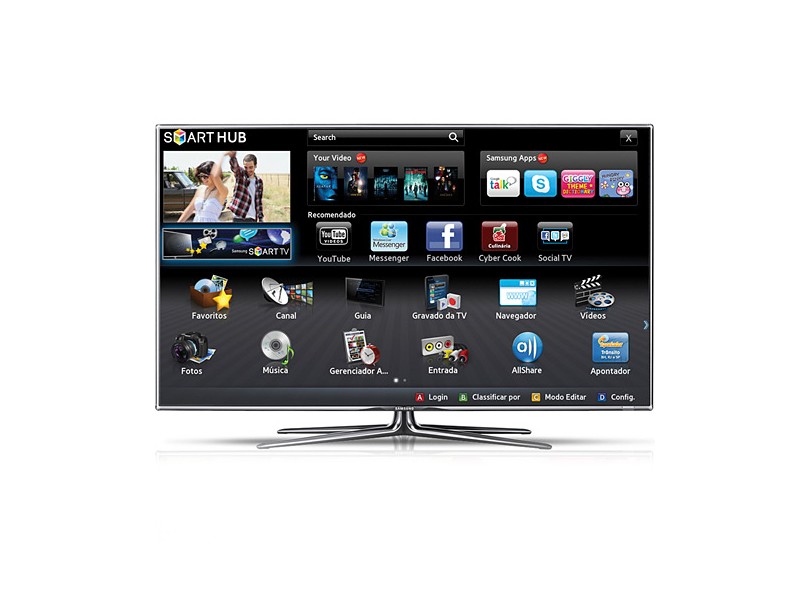 TV Samsung 46´´ LED 3D FULL HD SMART TV UN46D7000VGXZD