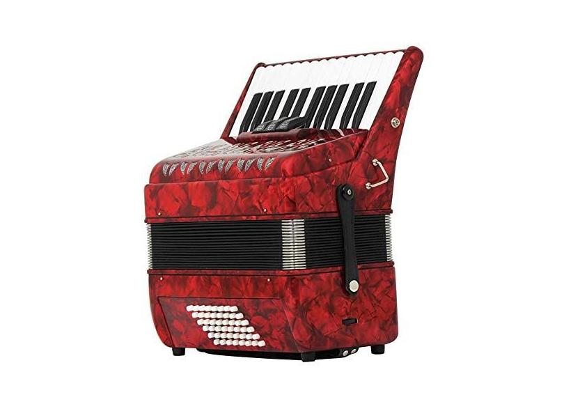 Acordeão De Piano De 26 Teclas E 48 Baixos, Com Alça E Mochila De Acordeão, Instrumento Musical Para Sala De Aula Em Casa, Fascinante E Mais Suave (Color : Red)