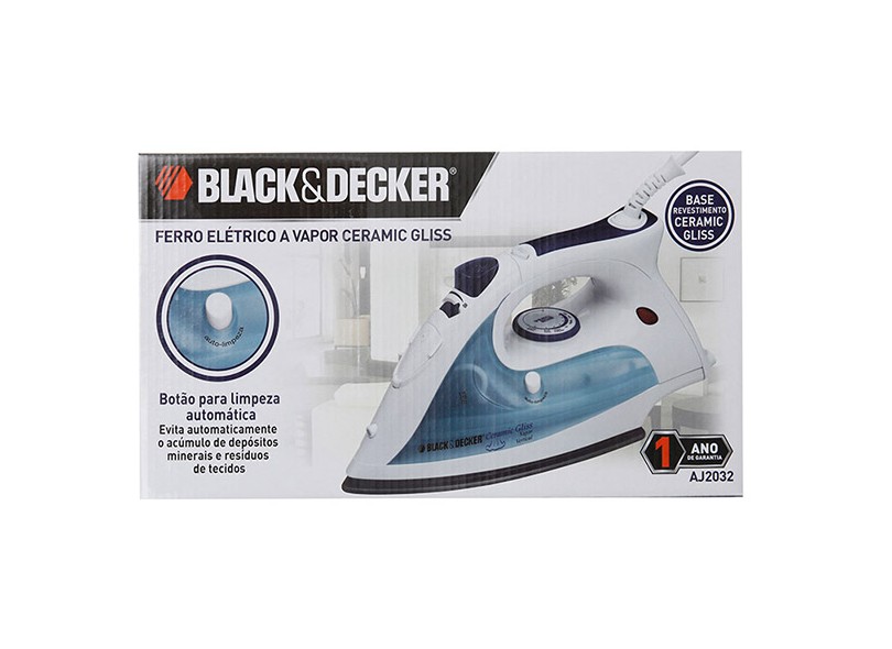 Ferro de Passar Roupas A Vapor A Seco Black&Decker AJ2032