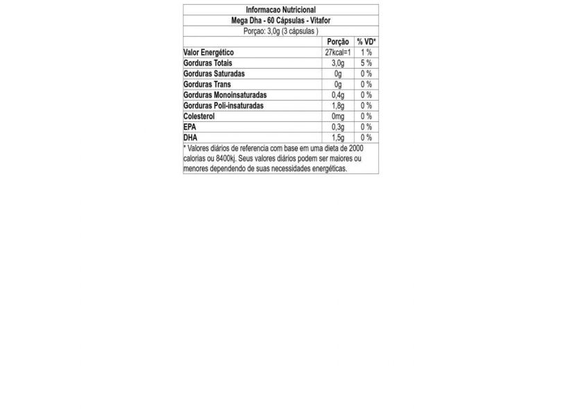 Mega DHA 1500mg 60 Cápsulas - Vitafor