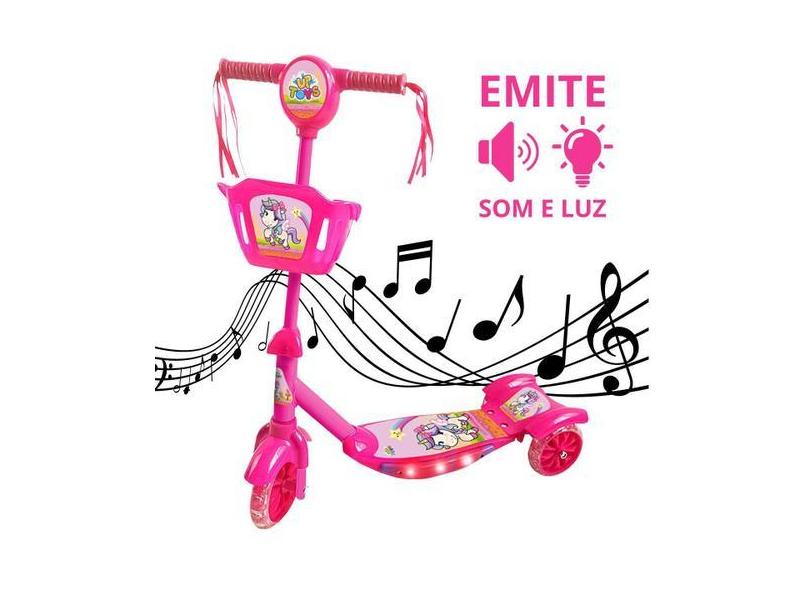 Patinete Infantil Zoop Toys Musical Rosa 71cm