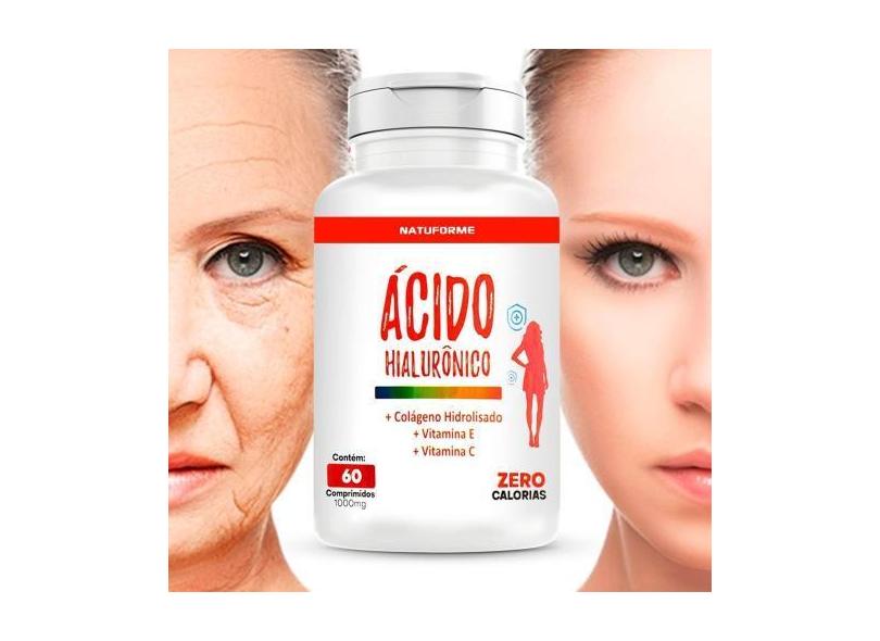 Ácido Hialurônico Puro + Vitamina C 1000Mg 60 Cápsulas - Natuforme com ...