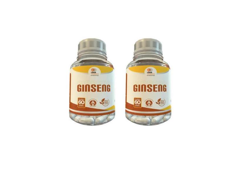 Ginseng - 60 Caps 500Mg Kit Com - 2 Potes - Lider Vendas