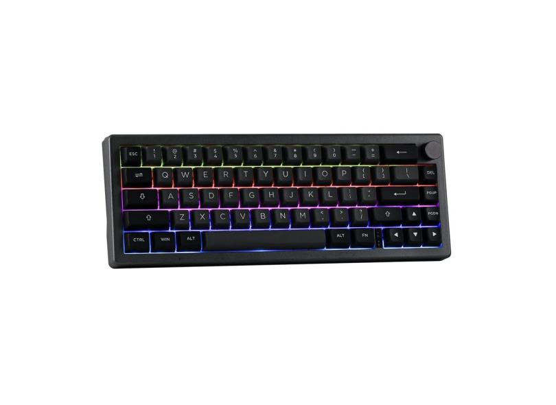 Teclado para jogos epomaker EK68 65% Wireless Gasket Black Silver