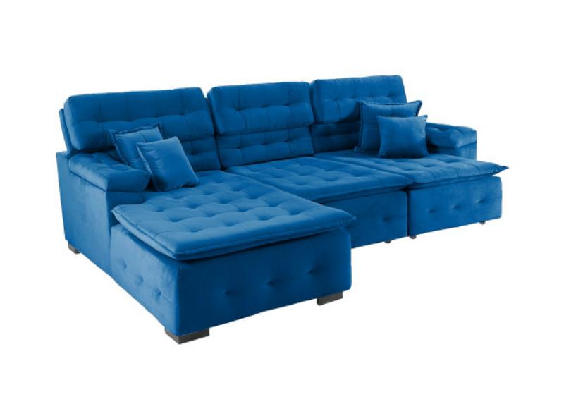 Sofá Chaise Retrátil Reclinável Suede Orlando Sofá Fácil
