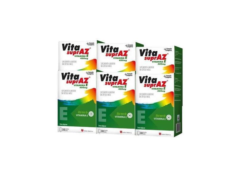 Kit 6x Vita SuprAZ Vitamina E 400mg 30 Cáp - União Química - Uniao Qui