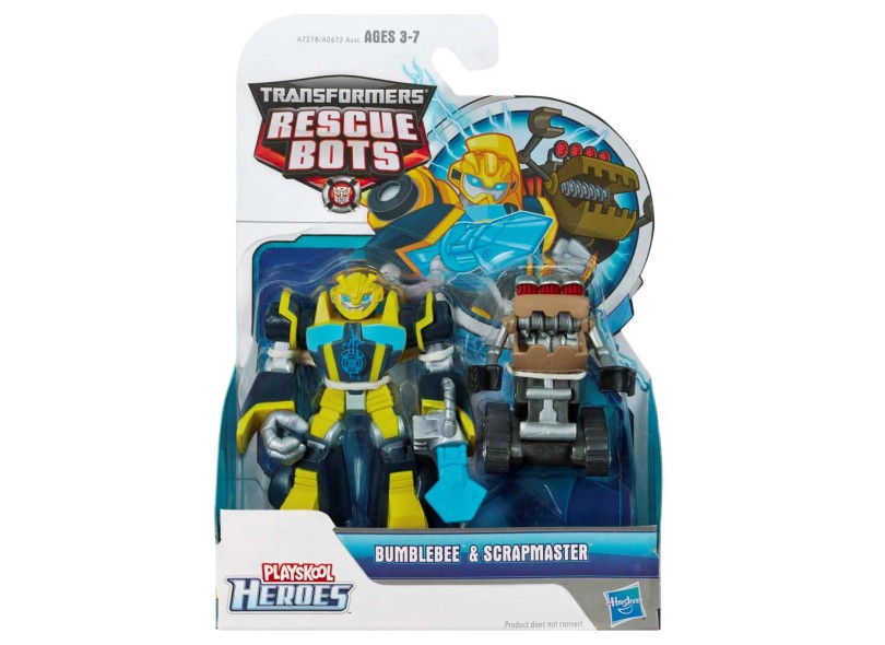 Boneco Transformers Bumblebee Scrapmaster Playskool Heroes A7278 - Hasbro