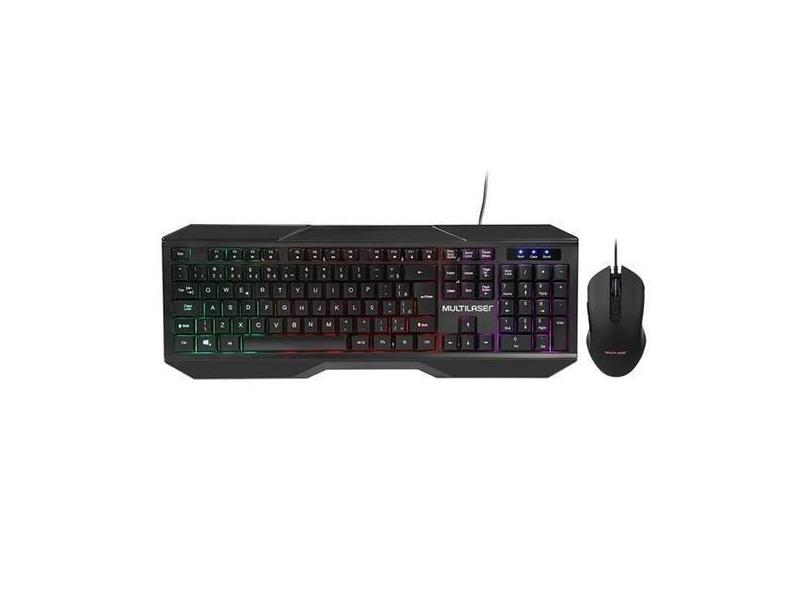 Teclado E Mouse Gamer 2400dpi Com Fio Led Multilaser - Tc239 F083