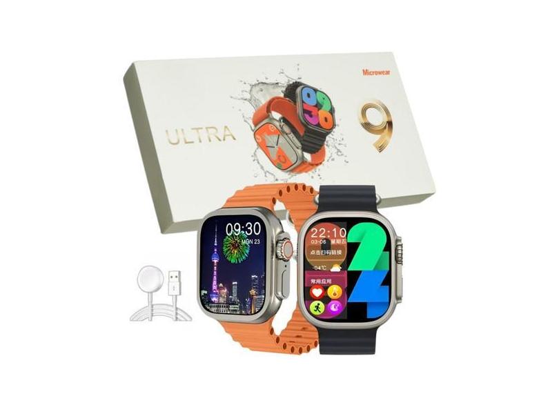 Relógio Smartwatch Inteligente W69 Laranja Ultra Pro para Homens e Mul