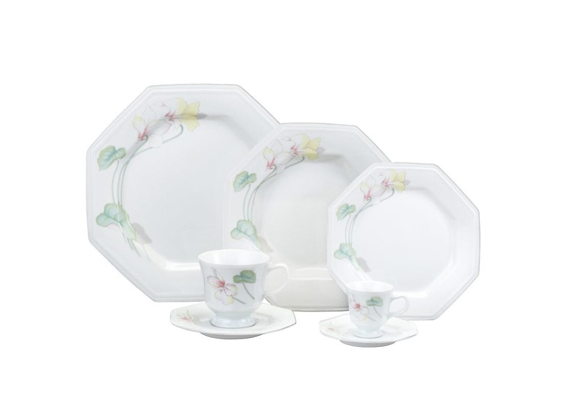 Aparelho Jantar, Chá e Café 42 Peças Porcelana Schmidt - Dec