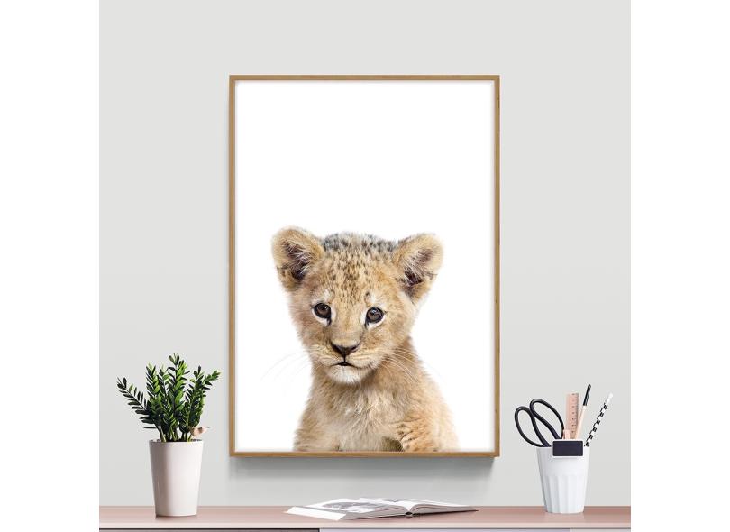 6 Quadros Decoração Quarto Bebe Safari Menino Com Moldura