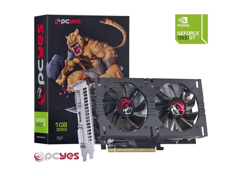 Placa de Video NVIDIA GeForce 9800 GT 1 GB DDR3 256 Bits PCYes N98t1gd3256df