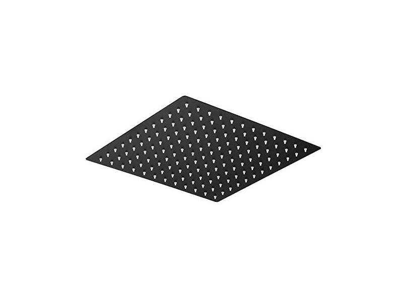 Ducha Chuveiro Slim Preto Quadrado Metal 20x20 Sem Braço