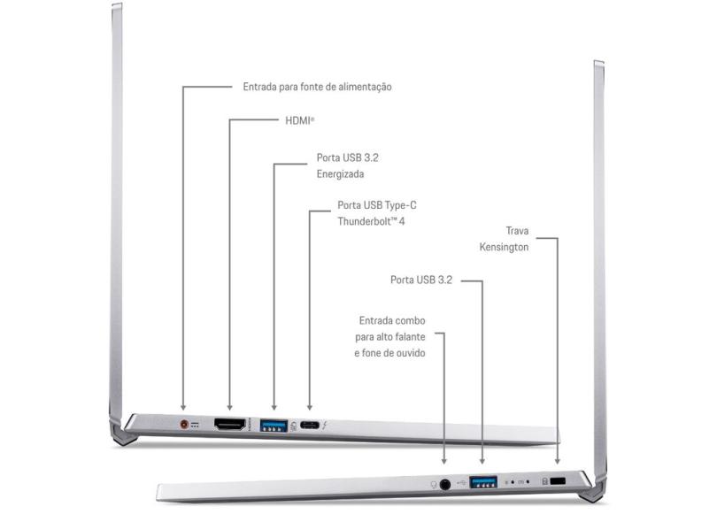 Notebook Acer Porsche Design Intel Core i7 1165G7 11ª Geração 16 GB de RAM 1024.0 GB 14 " Full Touchscreen Windows 10 AP714-51GT-71B4