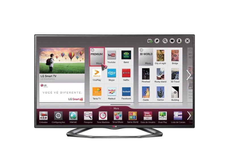 TV LED 42" Smart TV LG 3D Full HD 3 HDMI 42LA6200