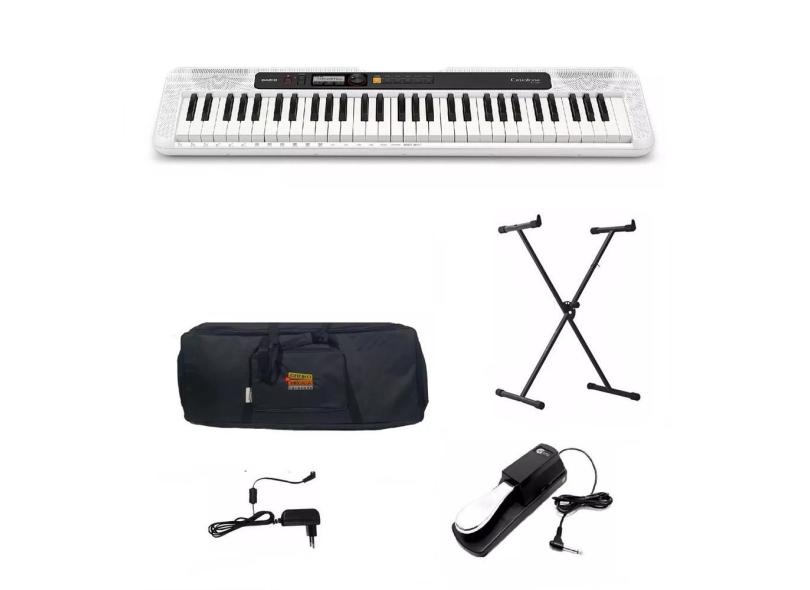 Teclado Casio Casiotone CT-S200 wh 61 Teclas Branco Kit Gold