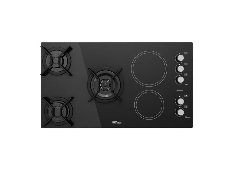 Cooktop Fisher 5 Bocas Top Gás e Elétrico Mesa Vidrocerâmica 220V