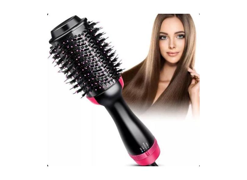 Escova Secadora Alisadora Profissional 110v Preto Rosa - ZONNE