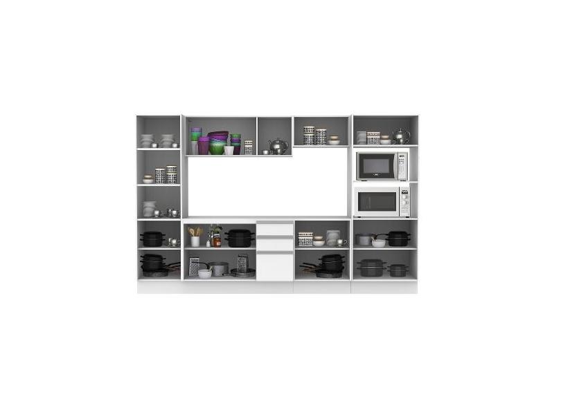 Cozinha Completa 13 Portas 3 Gavetas para Micro-ondas / Forno Smart Madesa