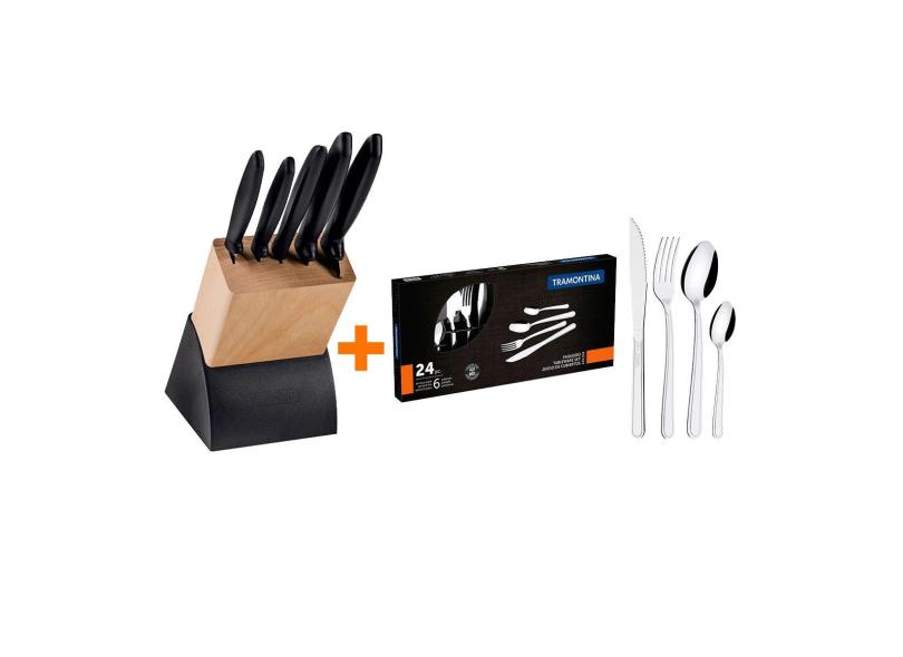 Kit - Faqueiro Plenus 6 Peças + 1 Faqueiro 24 Peças Buzios Inox - Tramontina