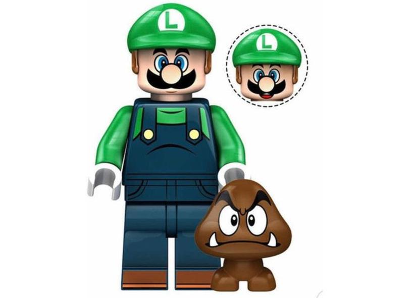 Boneco Blocos De Montar Luigi Goomba Mario Bros Com O Melhor Preço é No 9449