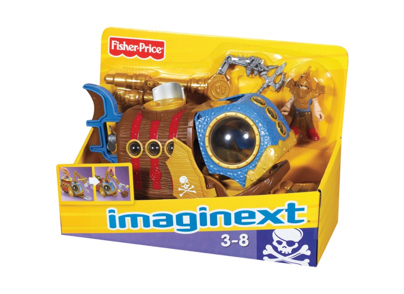 Boneco Imaginext Piratas Piranha Submarino - Mattel