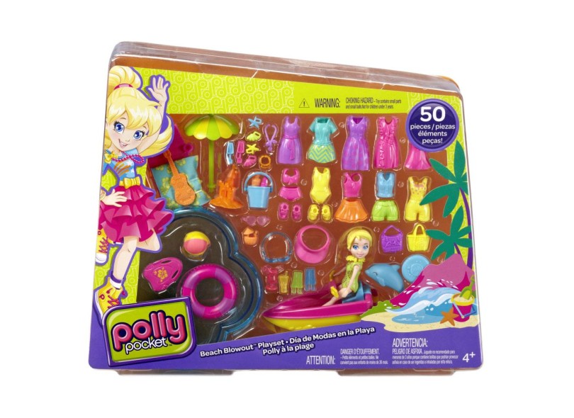 Boneca Polly Diversão na Praia 50 Peças Mattel