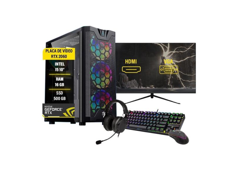 Pc Computador Gamer Completo I5 10 16Gb Ssd 500Gb Rtx 2060