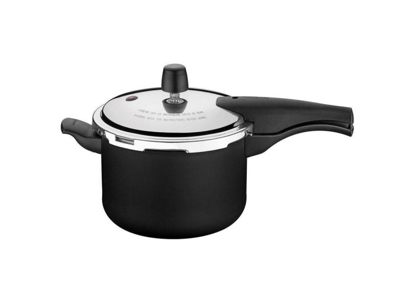 Panela De Pressão Vancouver Alumínio Revestimento Antiaderente Starflon Preta 20 Cm 4,5 L