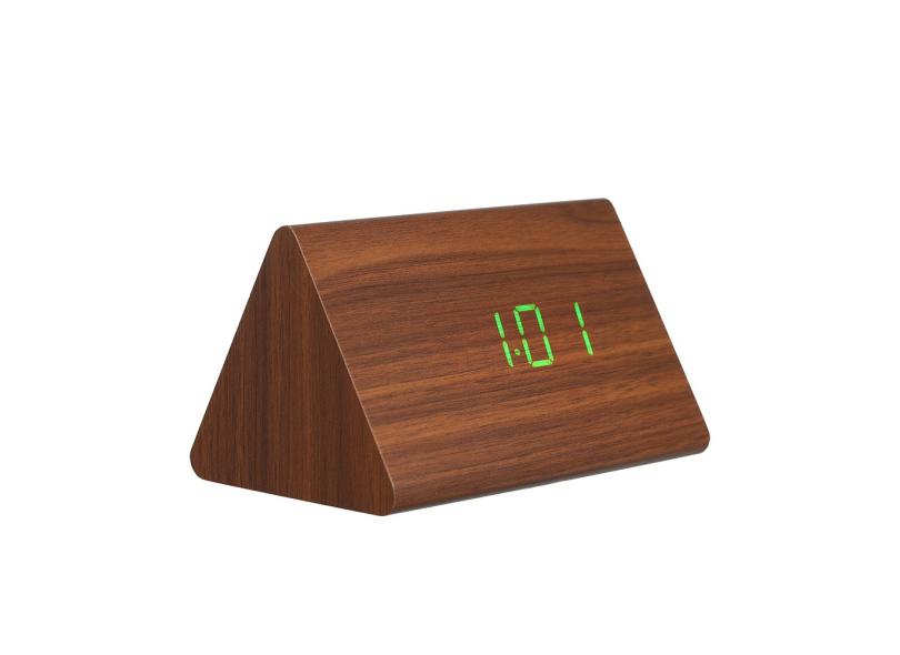 Madeira Alarme Triângulo eletrônico Relógio Digital LED Tempo com o ...