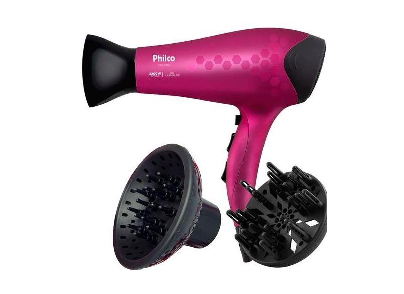 Secador De Cabelo Philco Profissional 3700p Ion Emborrachado 2200w Ar 