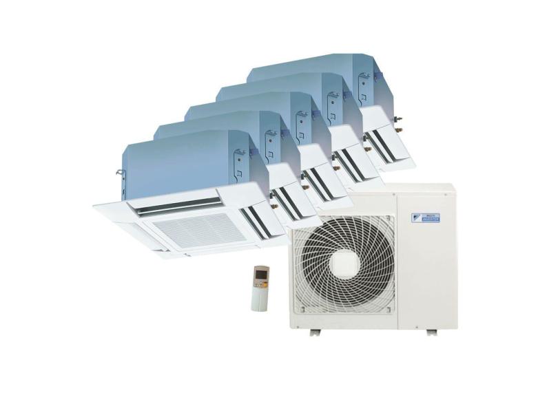 Ar Condicionado Multi Split Cassete 4 Vias Inverter Daikin  2x9000 + 3x12000 BTU/h Quente e Frio Monofásico 5MXS38PMVM - 220 Volts