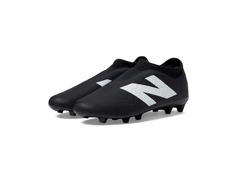 New Balance Tênis de futebol Tekela Magique Fg V4+ unissex, Preto/Branco/Vermelho Verdadeiro, 3.5 Big Kid