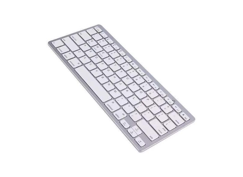 Teclado Bluetooth Para Pc Tablet E Smartphone Sem Fio Branco - Mkl