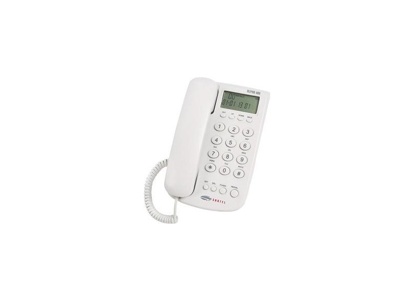 Telefone com fio Santel Alpha 400 com identificador de chamadas.