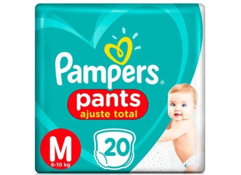 Fralda de Vestir Pampers Pants Ajuste Total M 20 Und 6 - 10kg