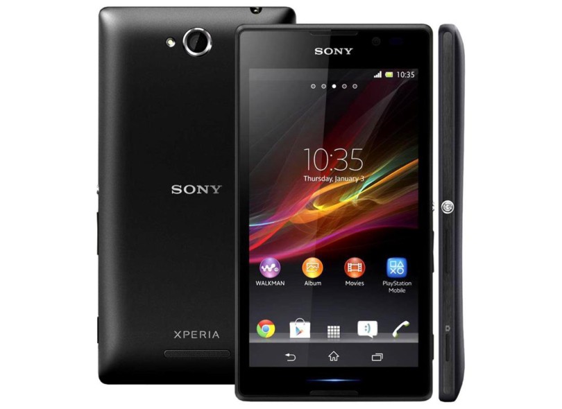 Smartphone Sony Xperia C Dual C2304 Câmera 8,0 MP 2 Chips 4GB Android 4.2 (Jelly Bean Plus) Wi-Fi 3G